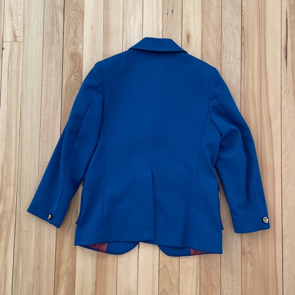 Vintage 1960s Kid Size Cobalt Blue Mod Blazer with Gold Buttons - Picture 4 of 13